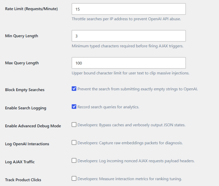 Security & Analytics Settings