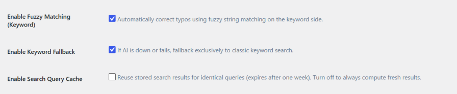 Typo Correction and Automatic Keyword Fallback