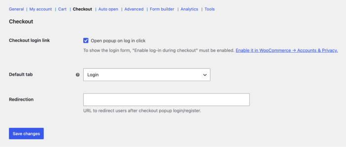 loginkit checkout settings