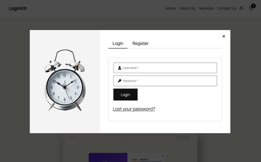 popup with sidebar