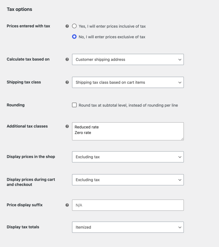 Scenario 3 tax options Scenario 3 tax options showing tax calculated from the customer shipping address.