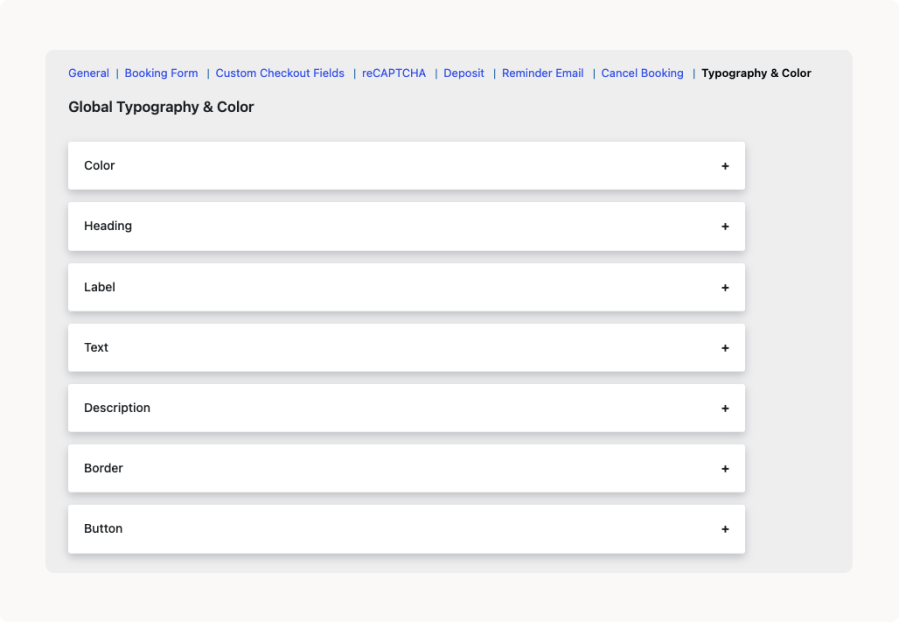 Typography and color customizer