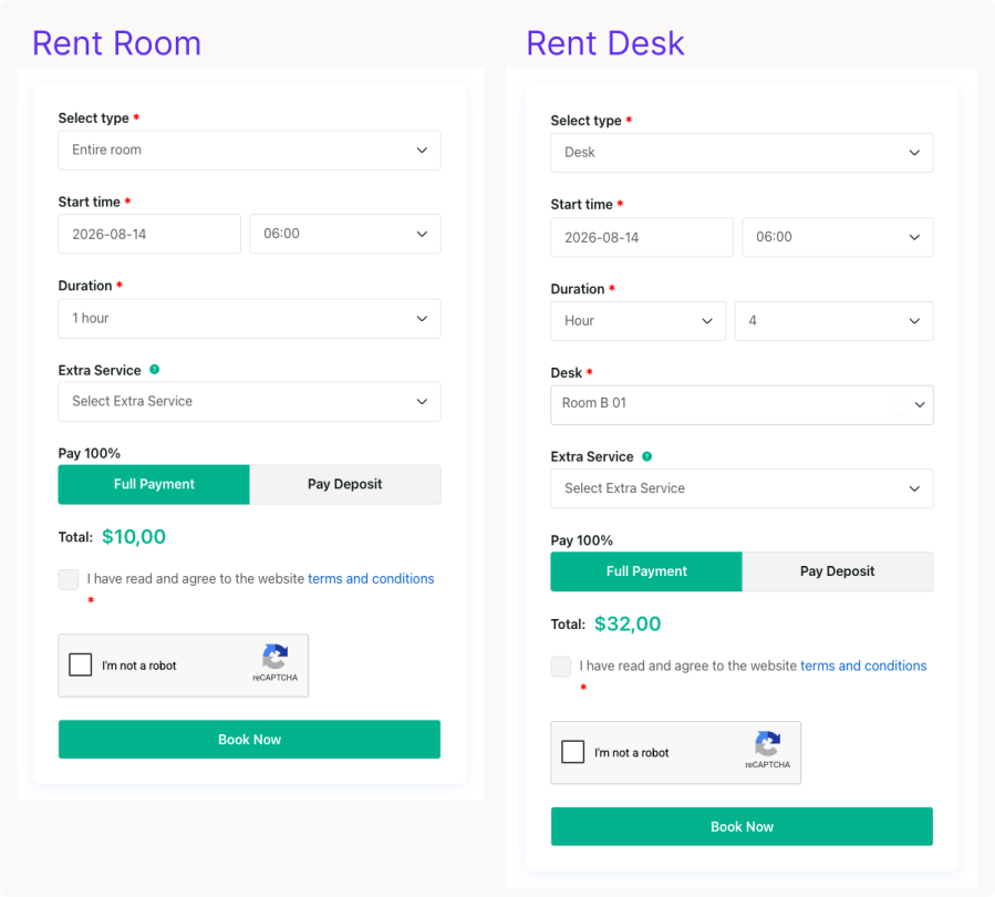 Room or individual desks