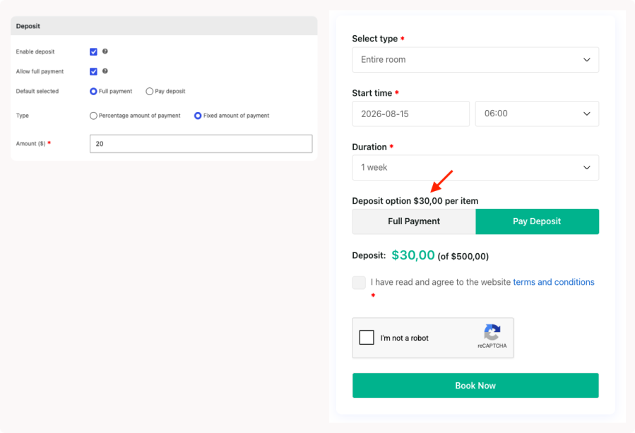 Deposits and automatic balance