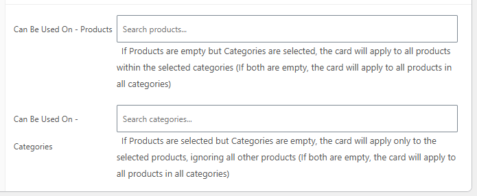 Apply Gift Cards to Specific Products or Categories