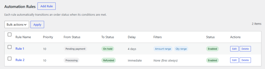 Automate Order Status Changes with Custom Rules