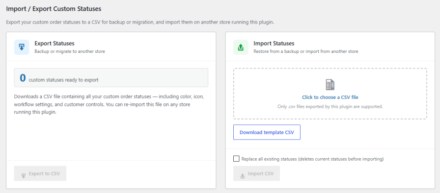 Back Up and Migrate Statuses with Import-Export