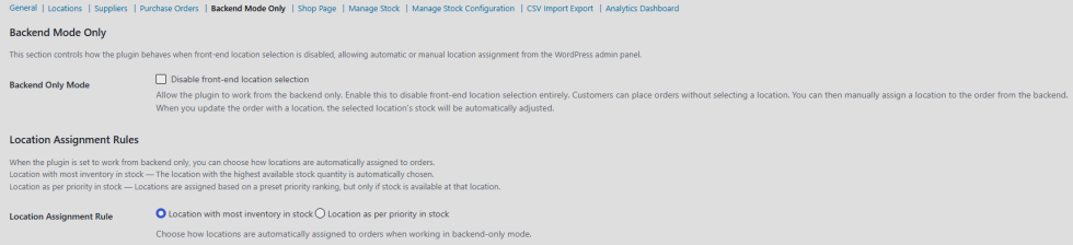 Backend Mode Only