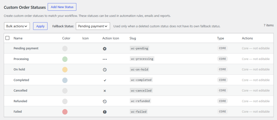 Create Custom Order Statuses
