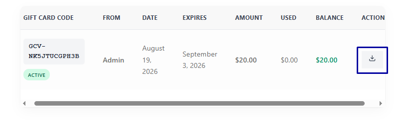 Download Personalized Gift Cards as a PDF