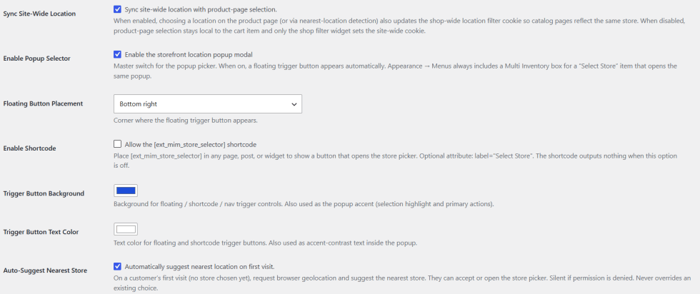 General Settings Sync locations
