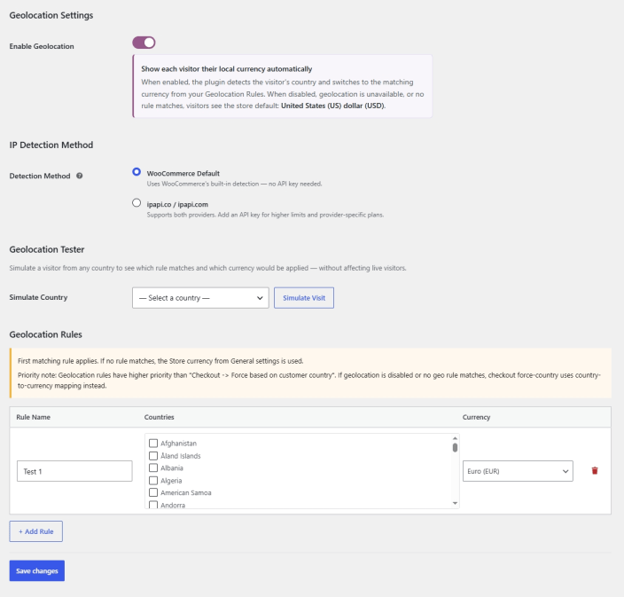 Geolocation Settings
