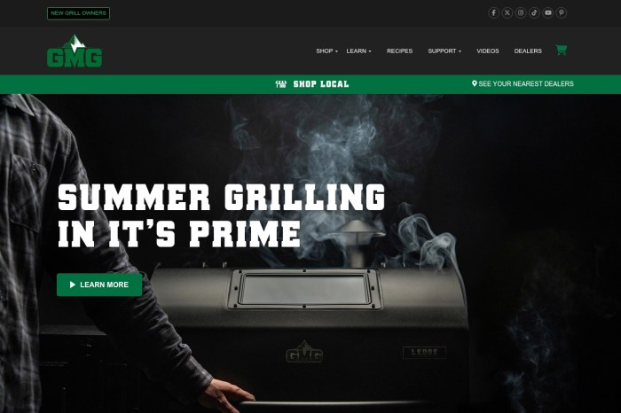 Screenshot of Green Mountain Grills