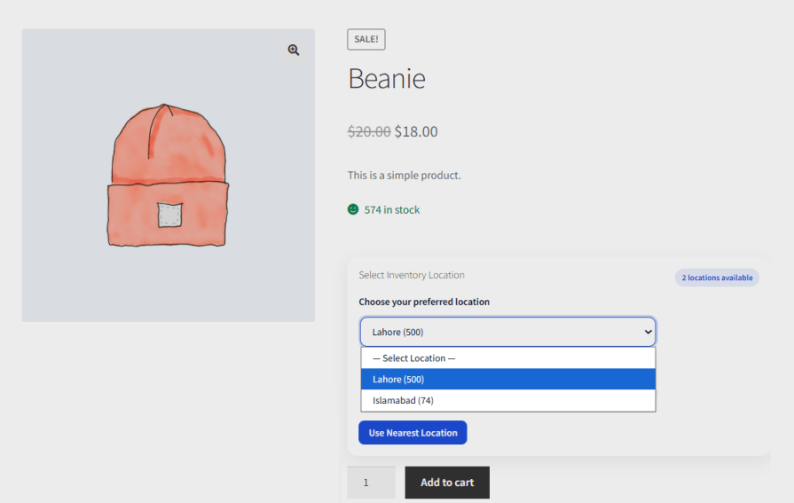 Let Customers Choose a Location on the Product Page