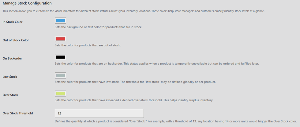 Manage Stock Configuration