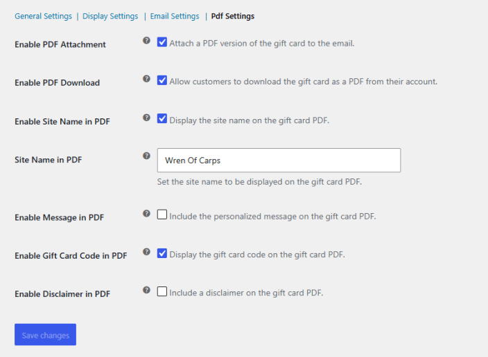 PDF Settings