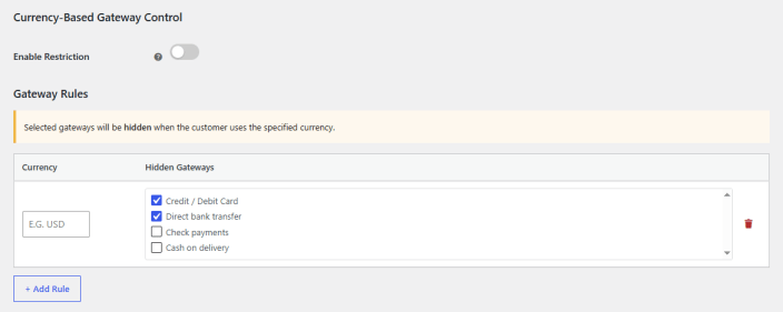 Payment Gateway Settings