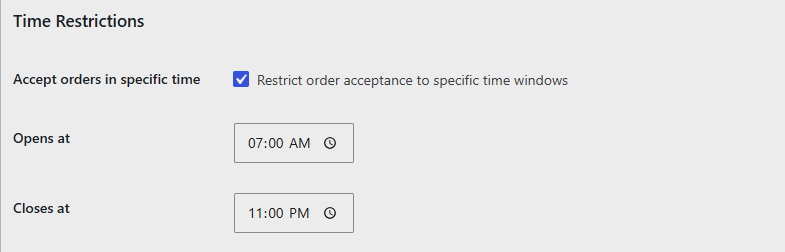 Restrict Orders by Location and Time