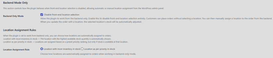 Run the Plugin from the Backend Only