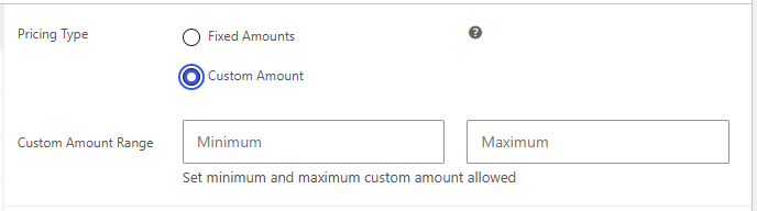 Set Fixed or Custom Amounts
