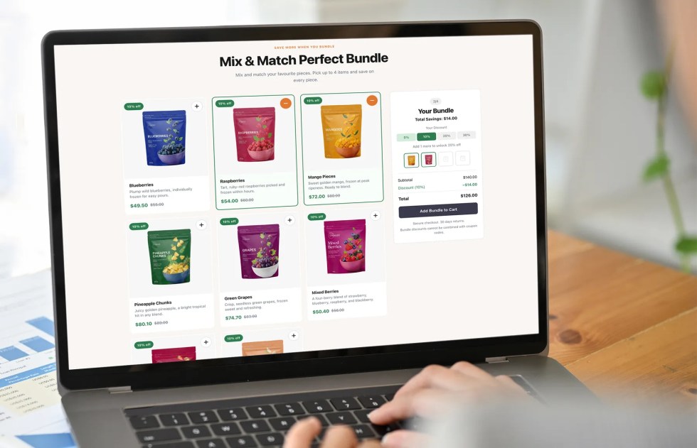 Mix and match products bundle builder for WooCommerce with product grid and live summary panel