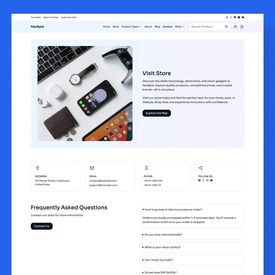 NexByte Contact Page