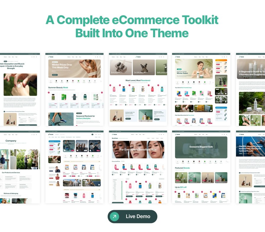 Provar premium theme demo showcasing clean minimal design for online stores