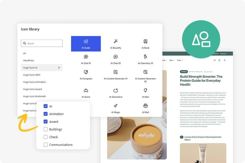 Built-in icon library