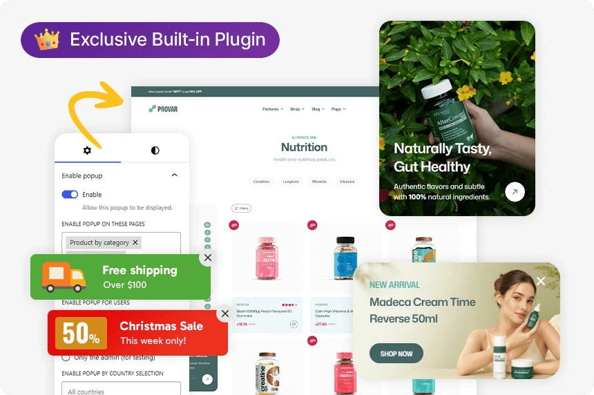 Popup examples showing newsletter signup and offers