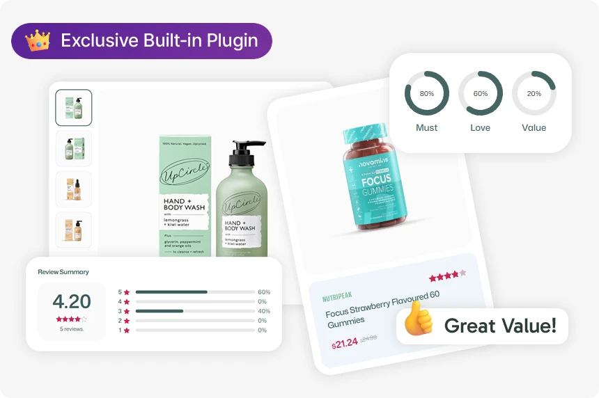 Product review summary showing customer feedback