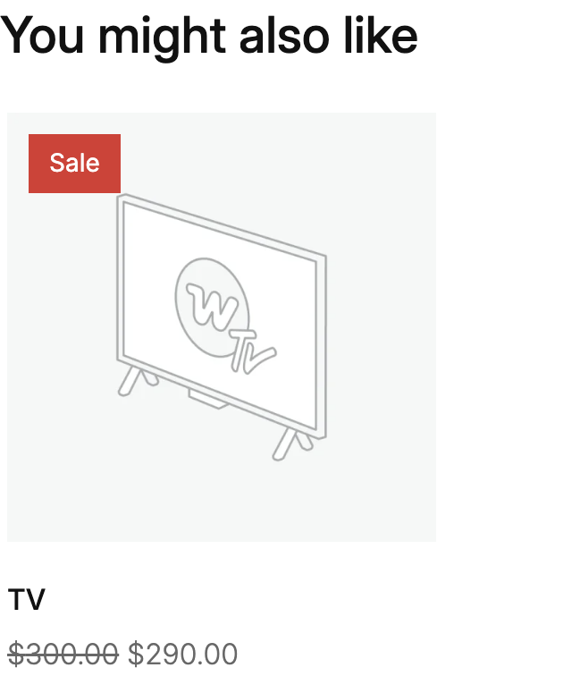 Purple theme You might also like section showing TV as an upsell.
