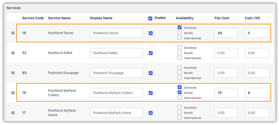 postnord_flate_rate_settings