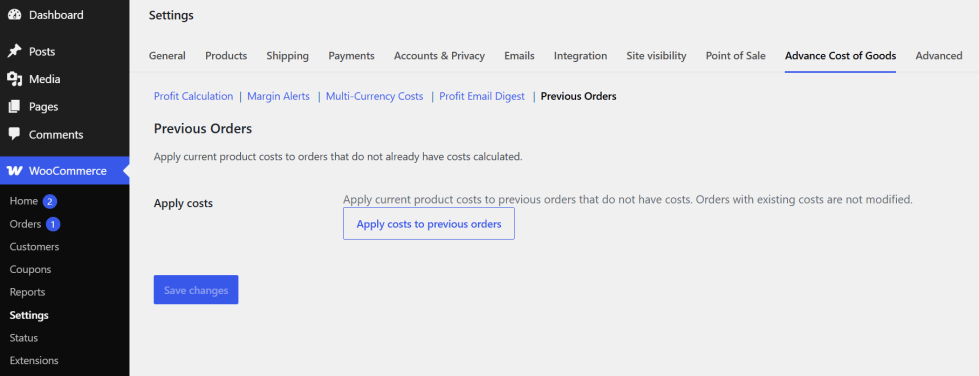 Backfilling Previous WooCommerce Orders with Product Costs for Accurate Historical Reporting