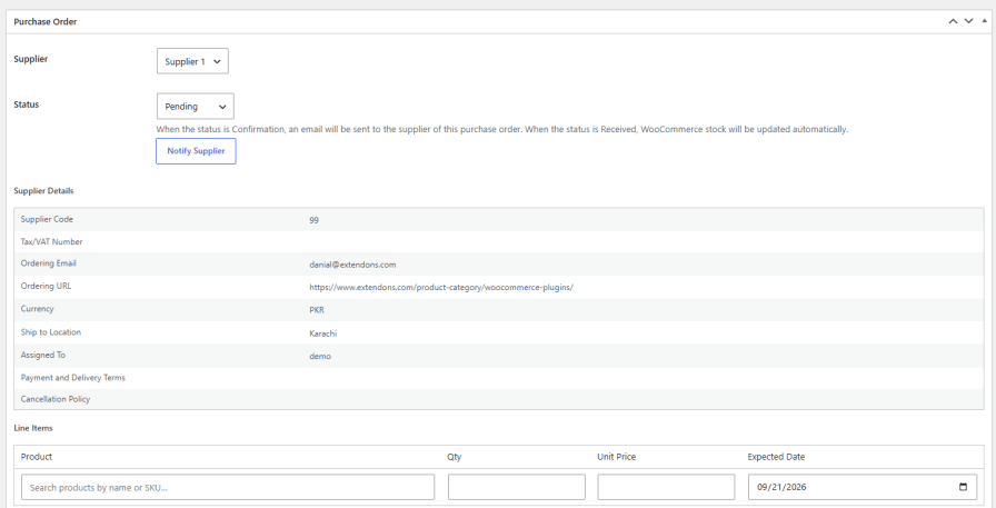 Create and Track Purchase Orders