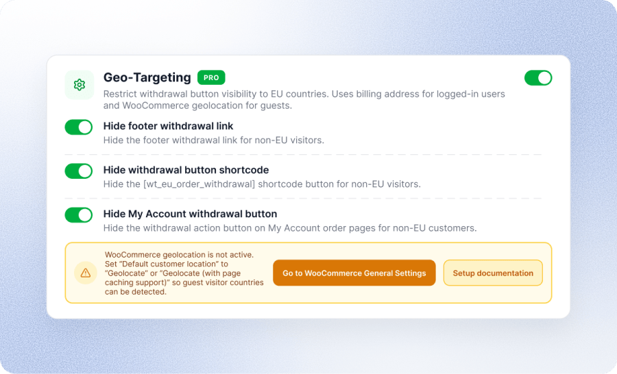 Geo-Targeting Settings