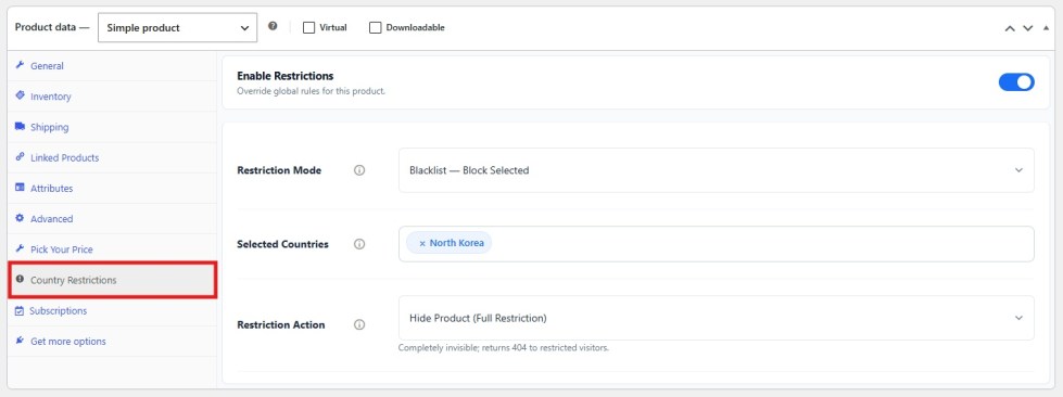 GeoShield – Country Restrictions