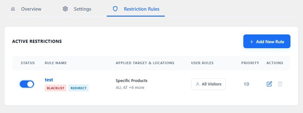 GeoShield – Country Restrictions