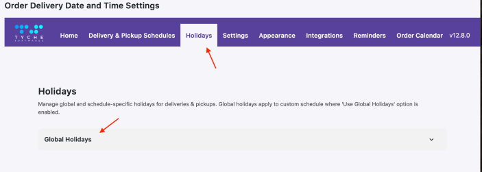 How do I block certain dates as Holidays? 1 How do I block certain dates as Holidays? - Tyche Softwares Documentation