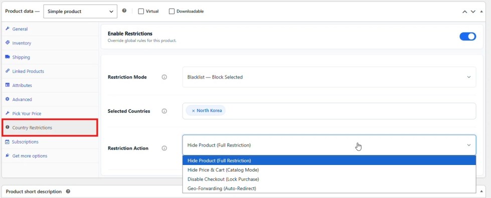 GeoShield – Country Restrictions