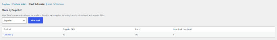 View Stock by Supplier