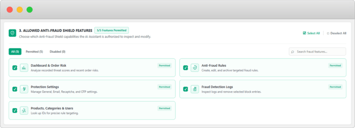 Anti fraud shield for woocommerce