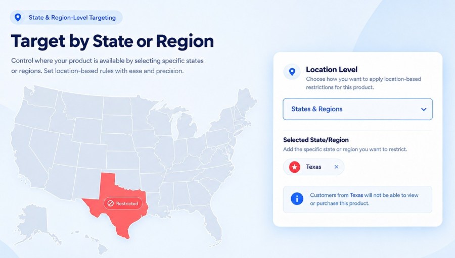 GeoShield state and region level targeting map