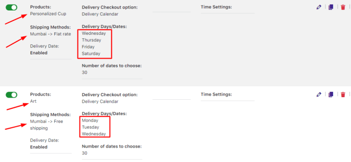 How do I create a delivery schedule based on Products & Shipping Methods? 38 How do I create a delivery schedule based on Products & Shipping Methods? - Tyche Softwares Documentation