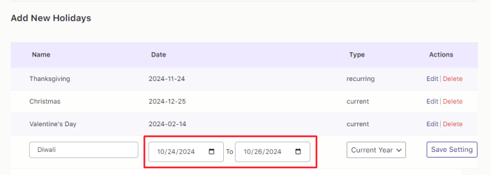 How do I block certain dates as Holidays? 4 How do I block certain dates as Holidays? - Tyche Softwares Documentation