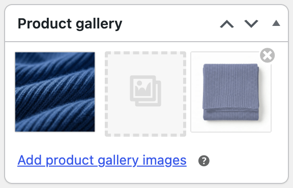 Product gallery box while dragging an image to a new position