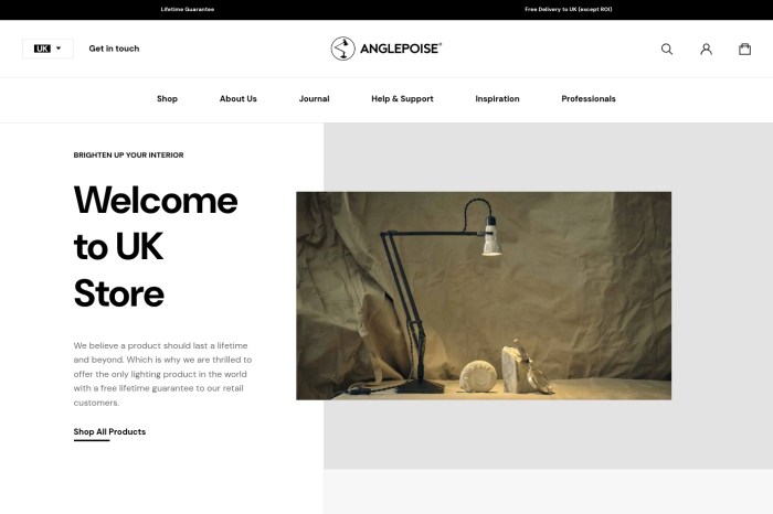 Screenshot of Anglepoise