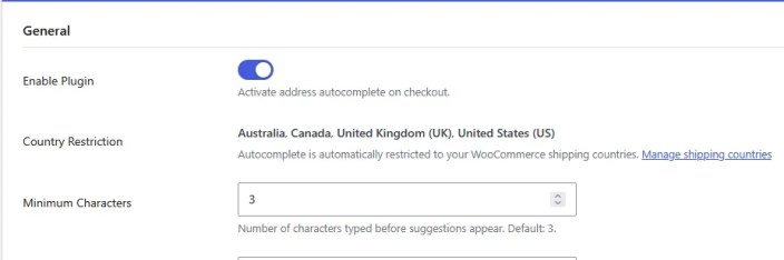 QuixWP Address Autocomplete country restriction derived from WooCommerce