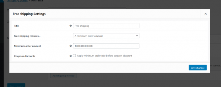 Free Shipping method with a very high minimum order