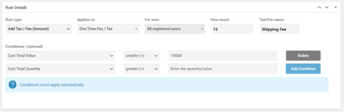 $10 shipping fee rule for orders under $1000